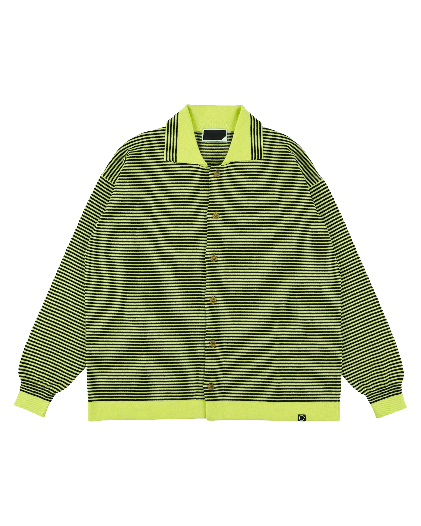 STRIPE KNIT SHIRT LIME (YELLOW x BLACK)