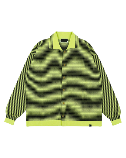 STRIPE KNIT SHIRT LIME (YELLOW x BLACK)
