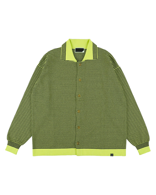 STRIPE KNIT SHIRT LIME (YELLOW x BLACK)