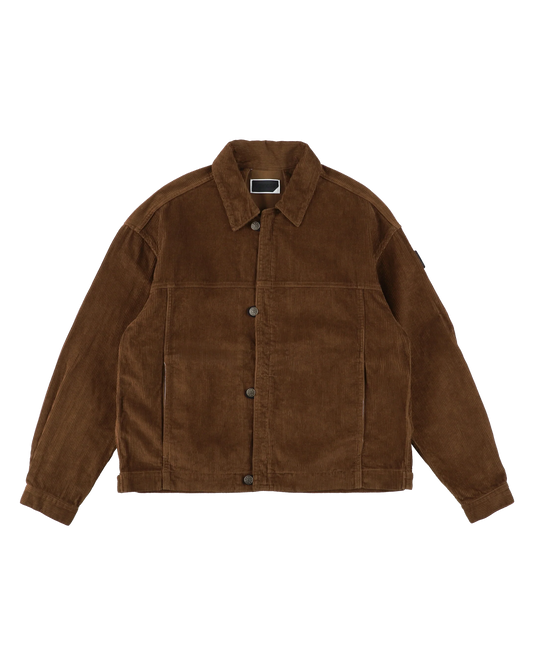 LOOP FRONT CORD JACKET (BROWN)