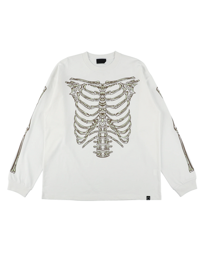 BONES L/S TEE (WHITE)