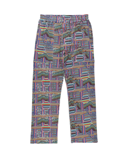 BORDER WAFFLE PANTS (RAINBOW)
