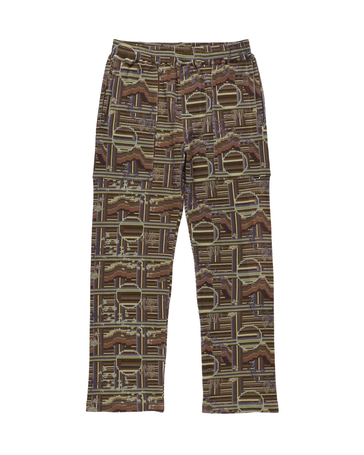 BORDER WAFFLE PANTS (SEPIA)
