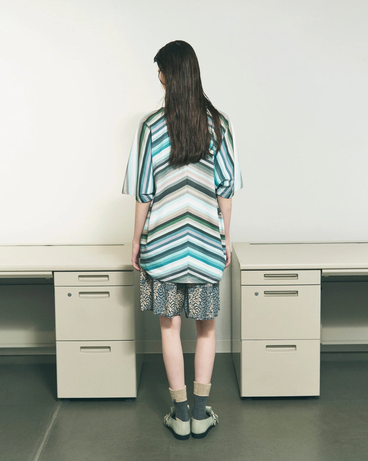 MONO SEAM BORDER T-SHIRT (SAX BORDER)
