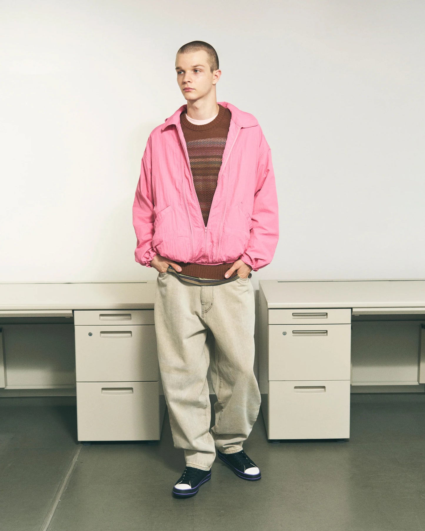 CRUSHED NYLON FULL PACK JACKET (BROWN)