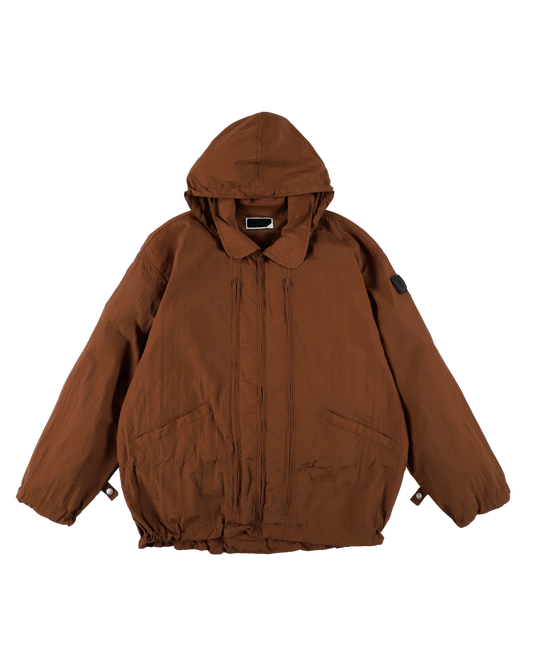 CRUSHED NYLON FULL PACK JACKET (BROWN)