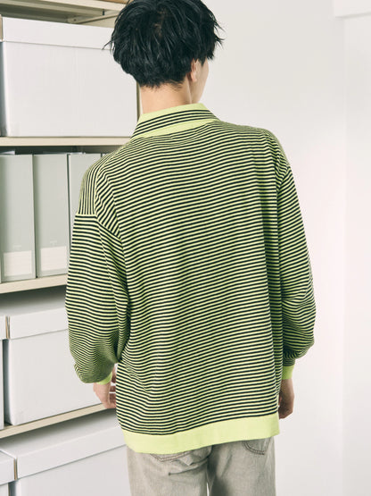 STRIPE KNIT SHIRT LIME (YELLOW x BLACK)