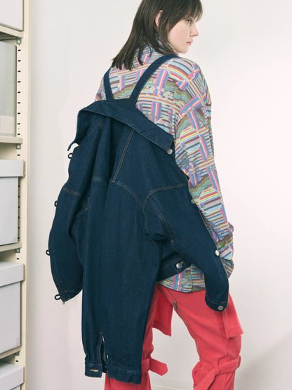 LOOP FRONT DENIM JACKET (NAVY)