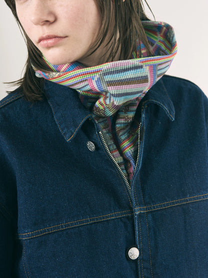 LOOP FRONT DENIM JACKET (NAVY)