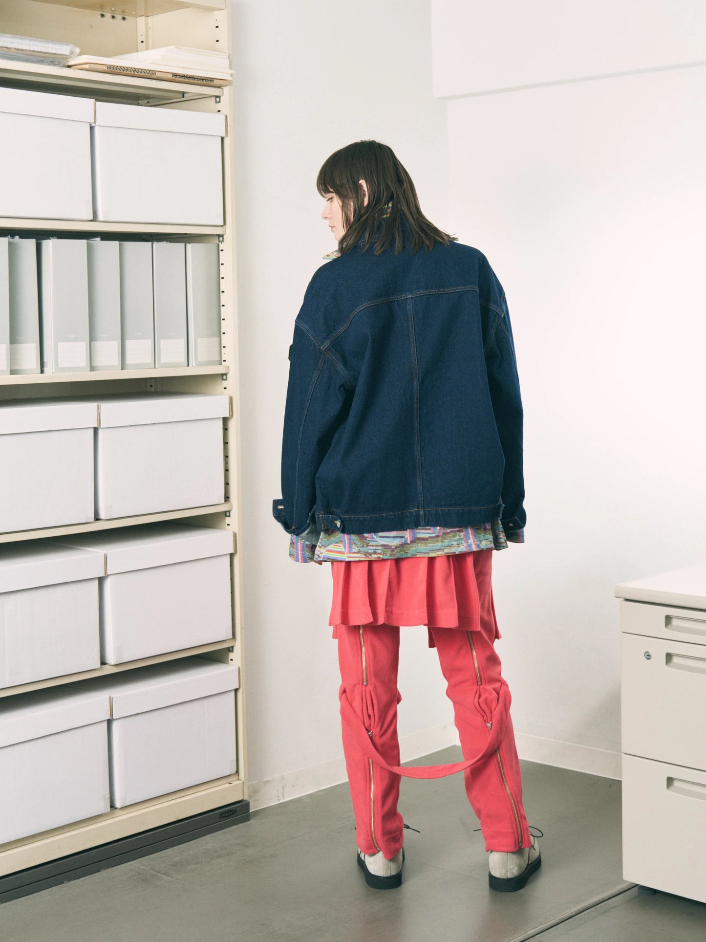 LOOP FRONT DENIM JACKET (NAVY)