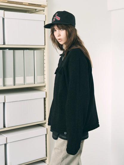 CORDY KNIT JACKET LIGHT (BLACK)