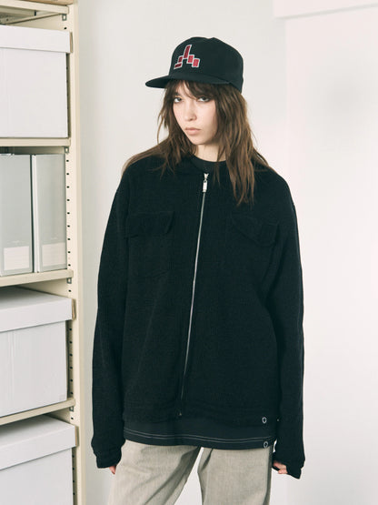 CORDY KNIT JACKET LIGHT (BLACK)