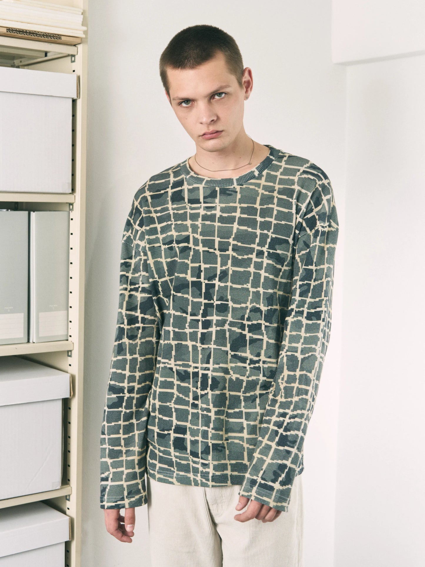 NET L/S WAFFLE THERMAL (BEIGE NET)