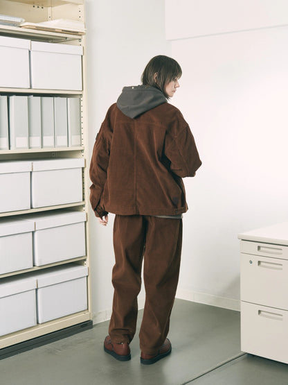 LOOP FRONT CORD JACKET (BROWN)