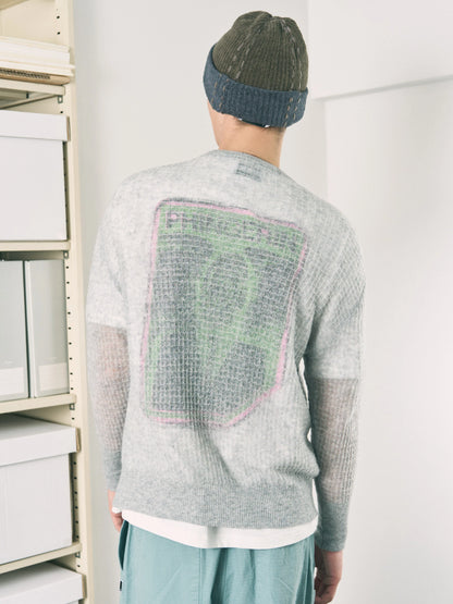 AIRY MERINO WAFFLE SWEATER (GRAY)