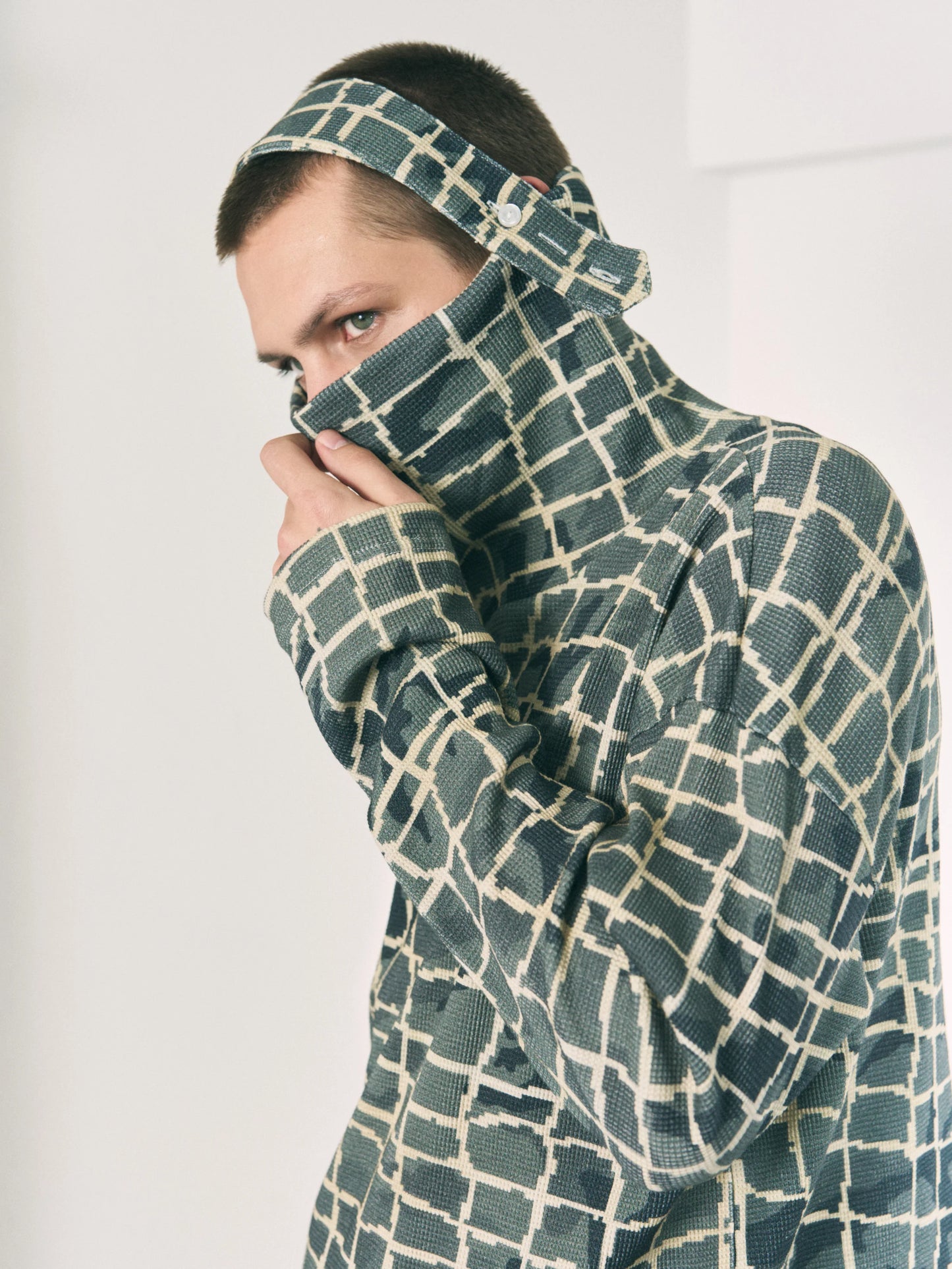 NET L/S WAFFLE HEAD STRAP THERMAL (BEIGE NET)