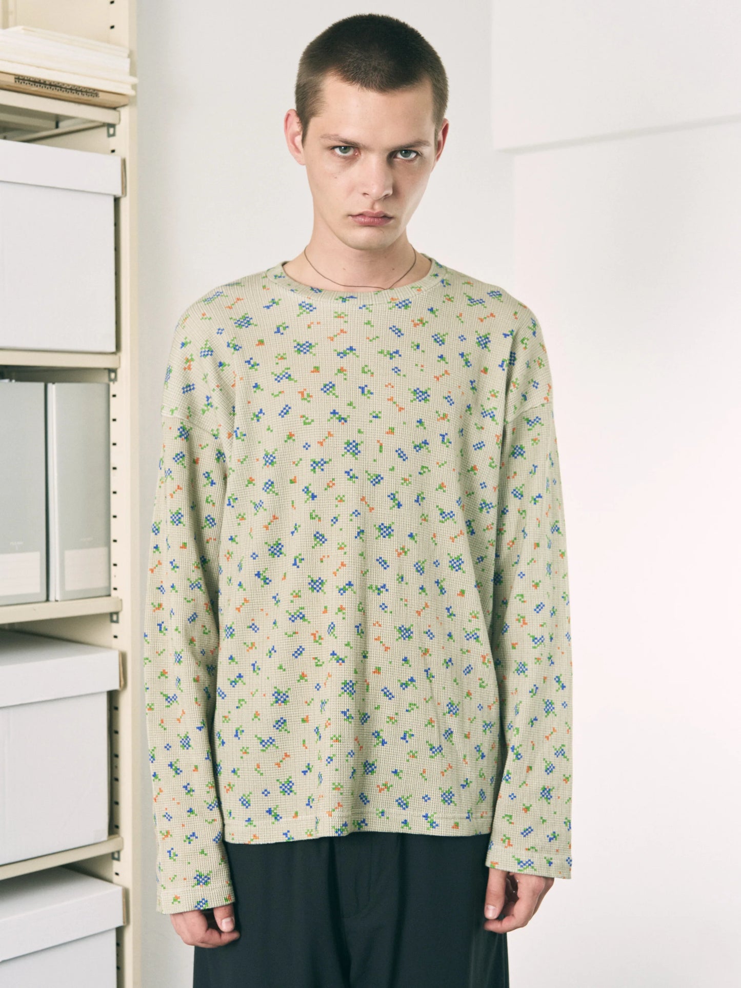 FLOWER L/S WAFFLE THERMAL (BEIGE)