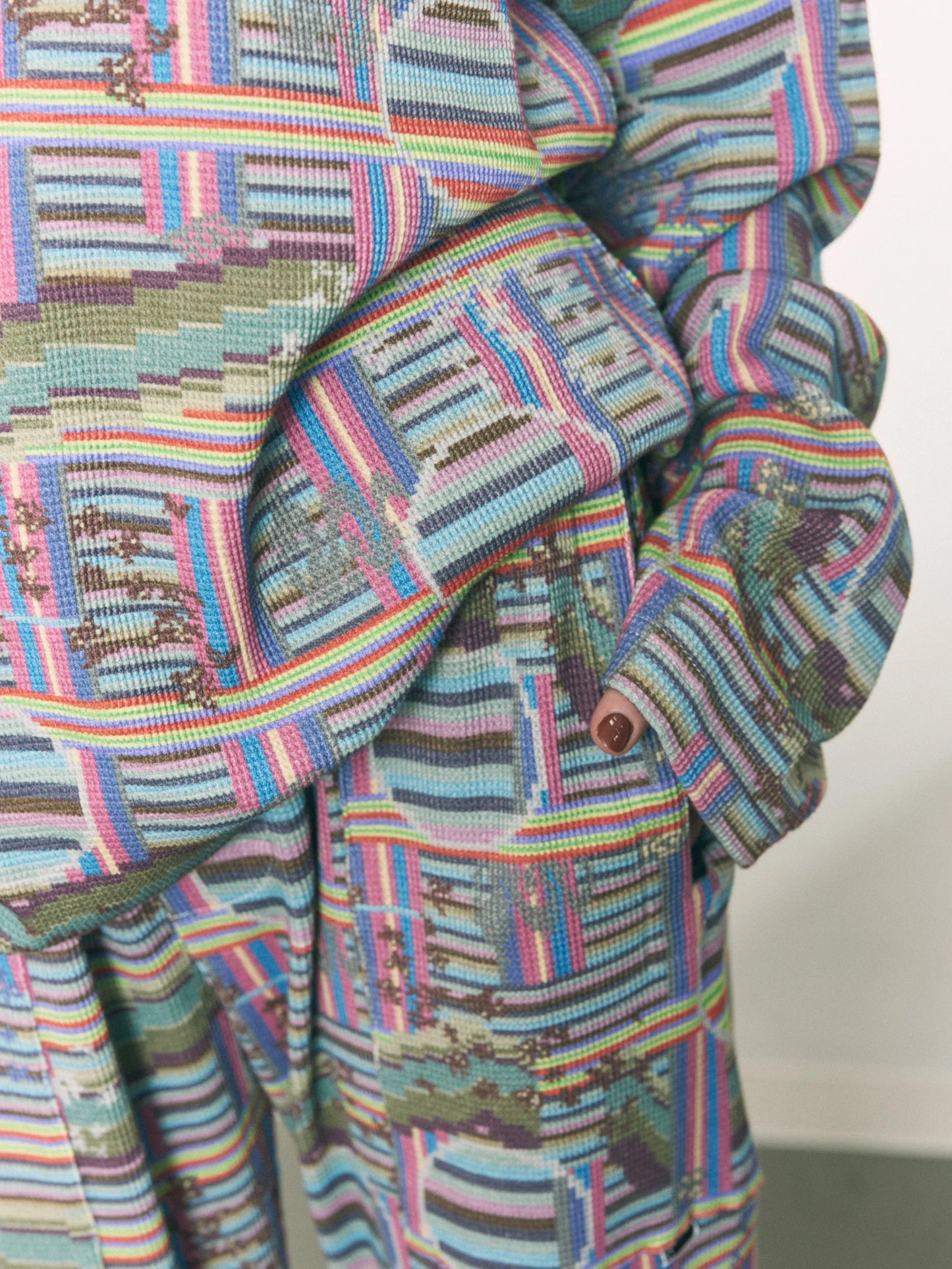 BORDER WAFFLE PANTS (RAINBOW)