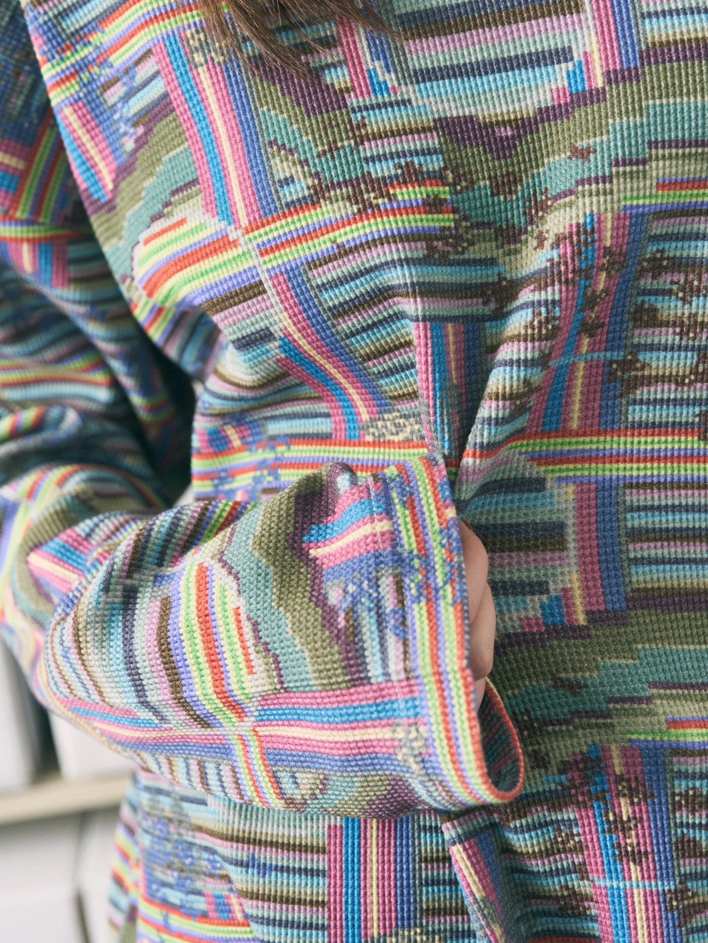BORDER L/S WAFFLE THERMAL (RAINBOW)