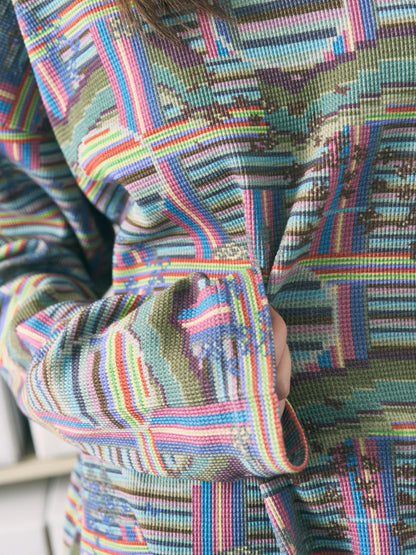 BORDER L/S WAFFLE THERMAL (RAINBOW)