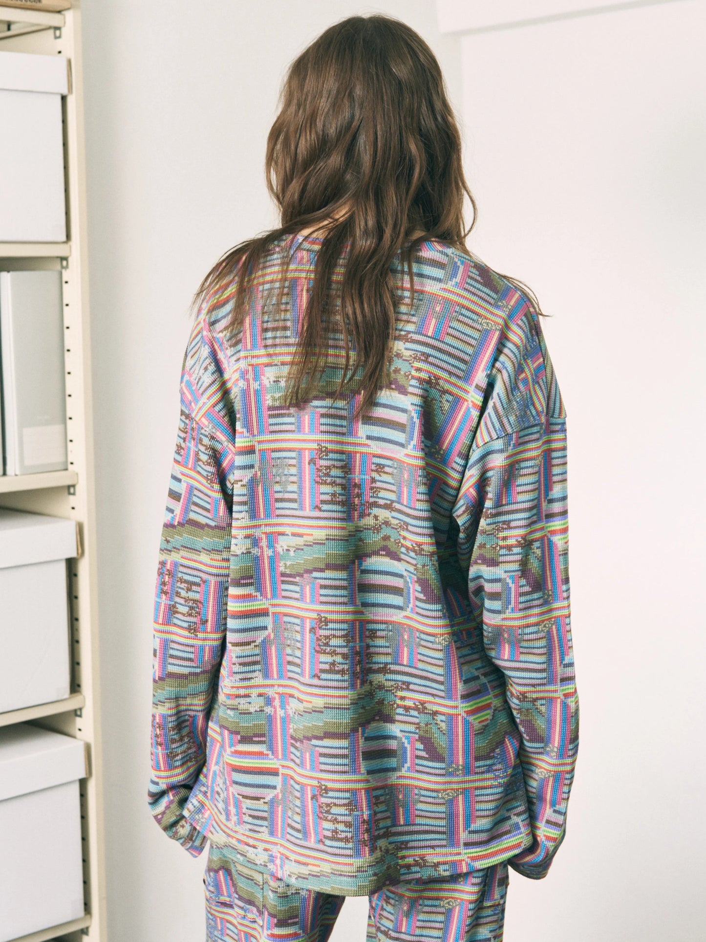 BORDER L/S WAFFLE THERMAL (RAINBOW)