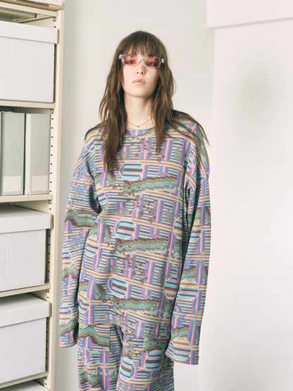 BORDER L/S WAFFLE THERMAL (RAINBOW)