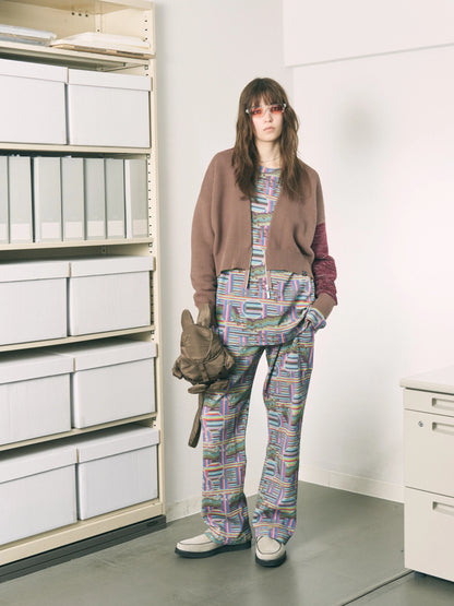 BORDER WAFFLE PANTS (RAINBOW)