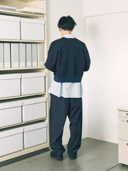 MULTI KNIT ZIP BOLERO (NAVY×BLACK)