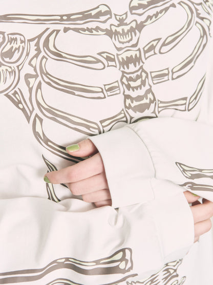 BONES L/S TEE (WHITE)