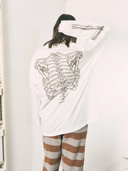 BONES L/S TEE (WHITE)
