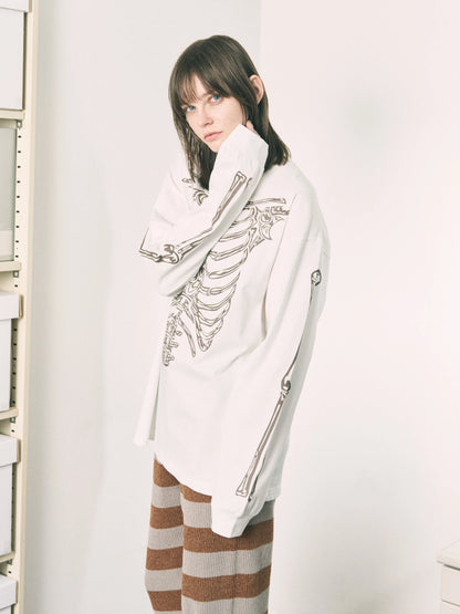 BONES L/S TEE (WHITE)