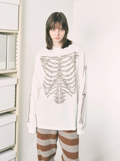BONES L/S TEE (WHITE)