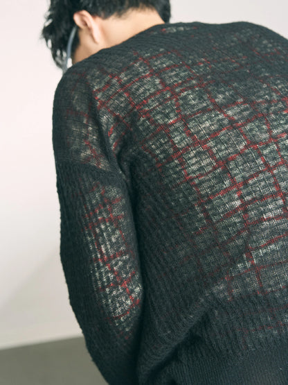 AIRY MERINO WAFFLE SWEATER (BLACK)