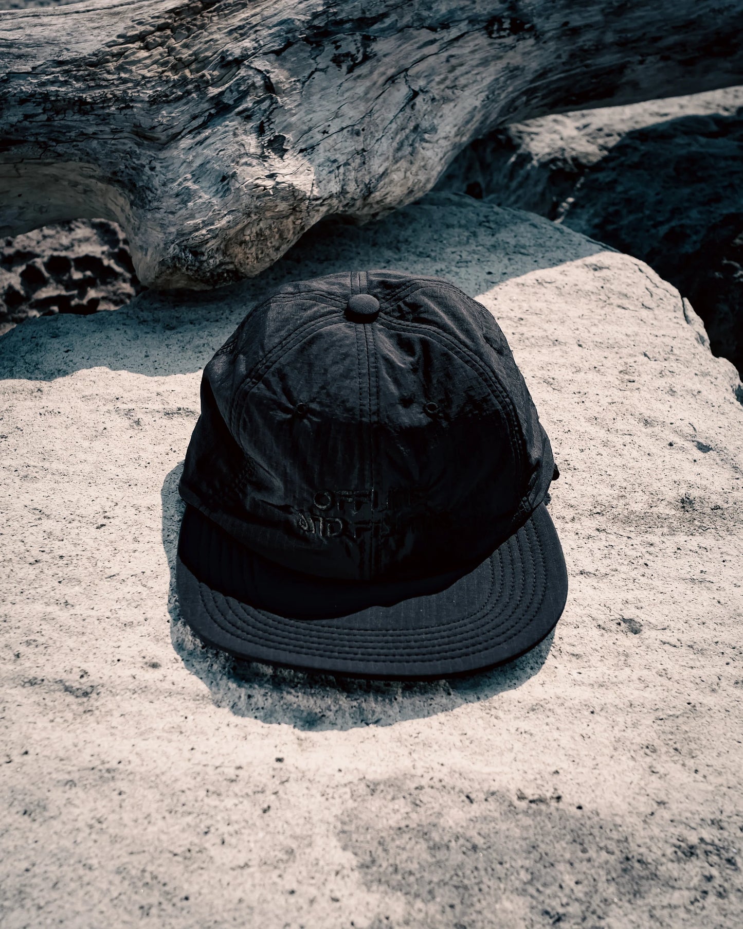 SOFT BRIM 6 PANEL CAP w/ CHIN STRAP (OFFLINE) BLACK