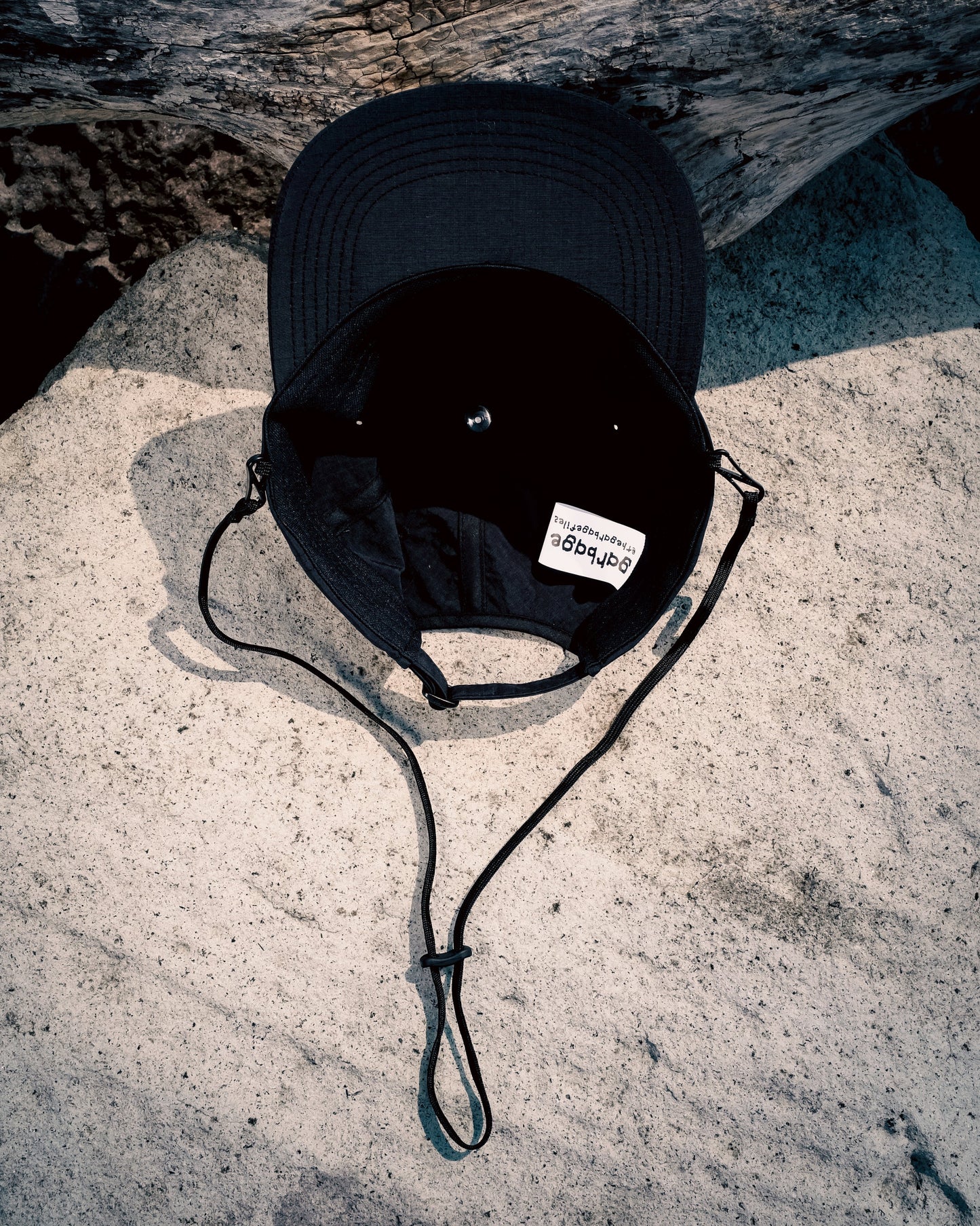 SOFT BRIM 6 PANEL CAP w/ CHIN STRAP (OFFLINE) BLACK