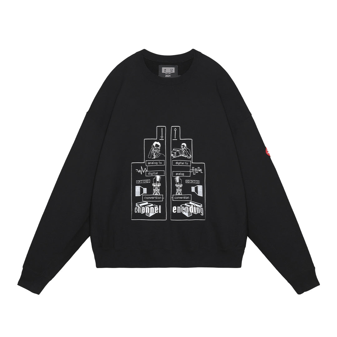 CHANNEL ENCODING CREW NECK (BLACK)