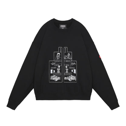 CHANNEL ENCODING CREW NECK (BLACK)