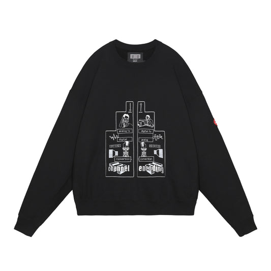 CHANNEL ENCODING CREW NECK (BLACK)