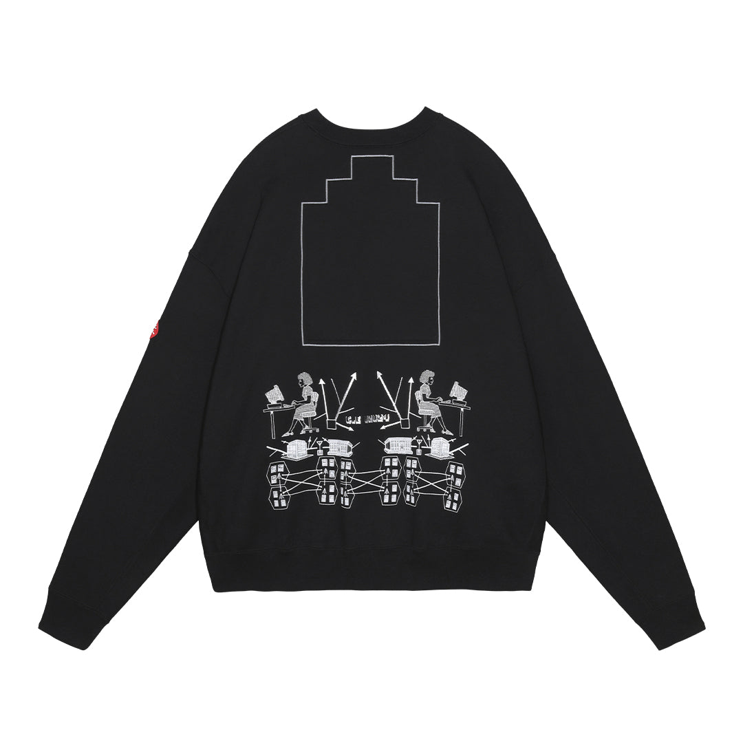 CHANNEL ENCODING CREW NECK (BLACK)