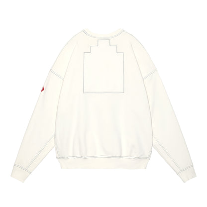 WASHED WHITE TEMPLE CREW NECK (WHITE)