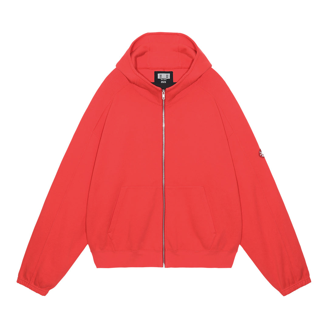 DBL KNIT ZIP HOODY (RED)