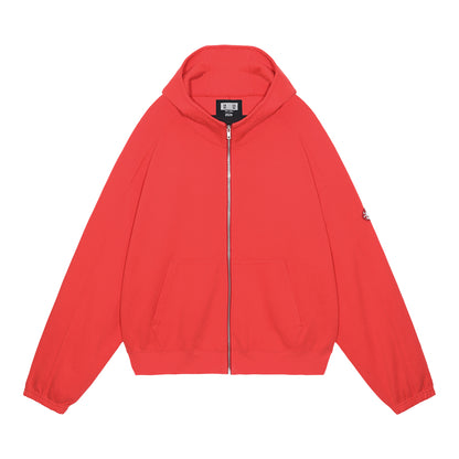 DBL KNIT ZIP HOODY (RED)