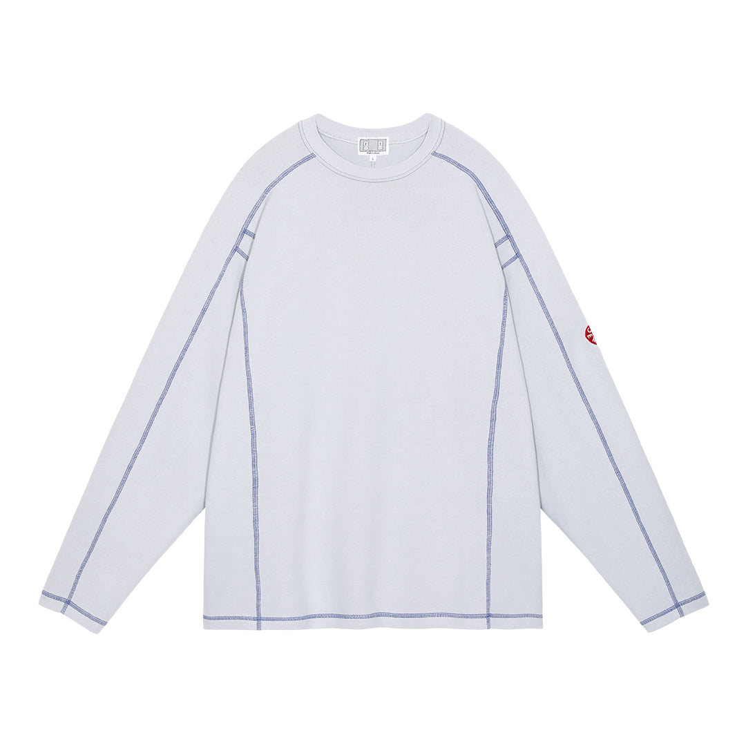 CREW NECK DBL KNIT LONG SLEEVE (GRAY)