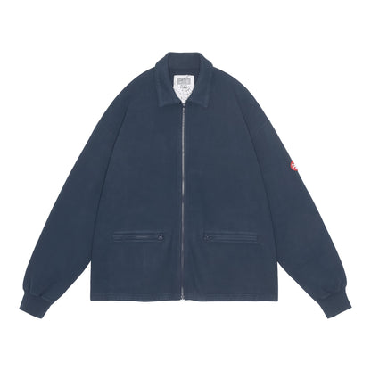 DBL KNIT COLLARED ZIP UP(NAVY)