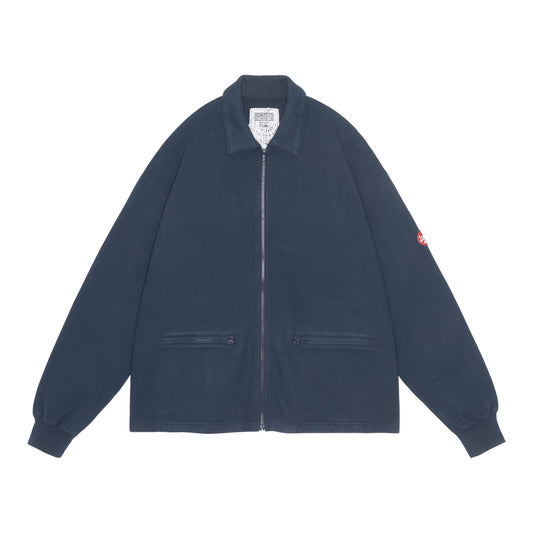 DBL KNIT COLLARED ZIP UP(NAVY)