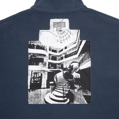 DBL KNIT COLLARED ZIP UP(NAVY)
