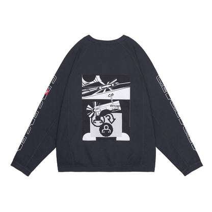MD P2P RAGLAN LONG SLEEVE(CHARCOAL)