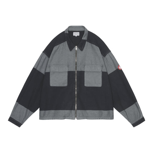 OVERDYE STRIPE SHORT SHIRT JACKET(GREY)