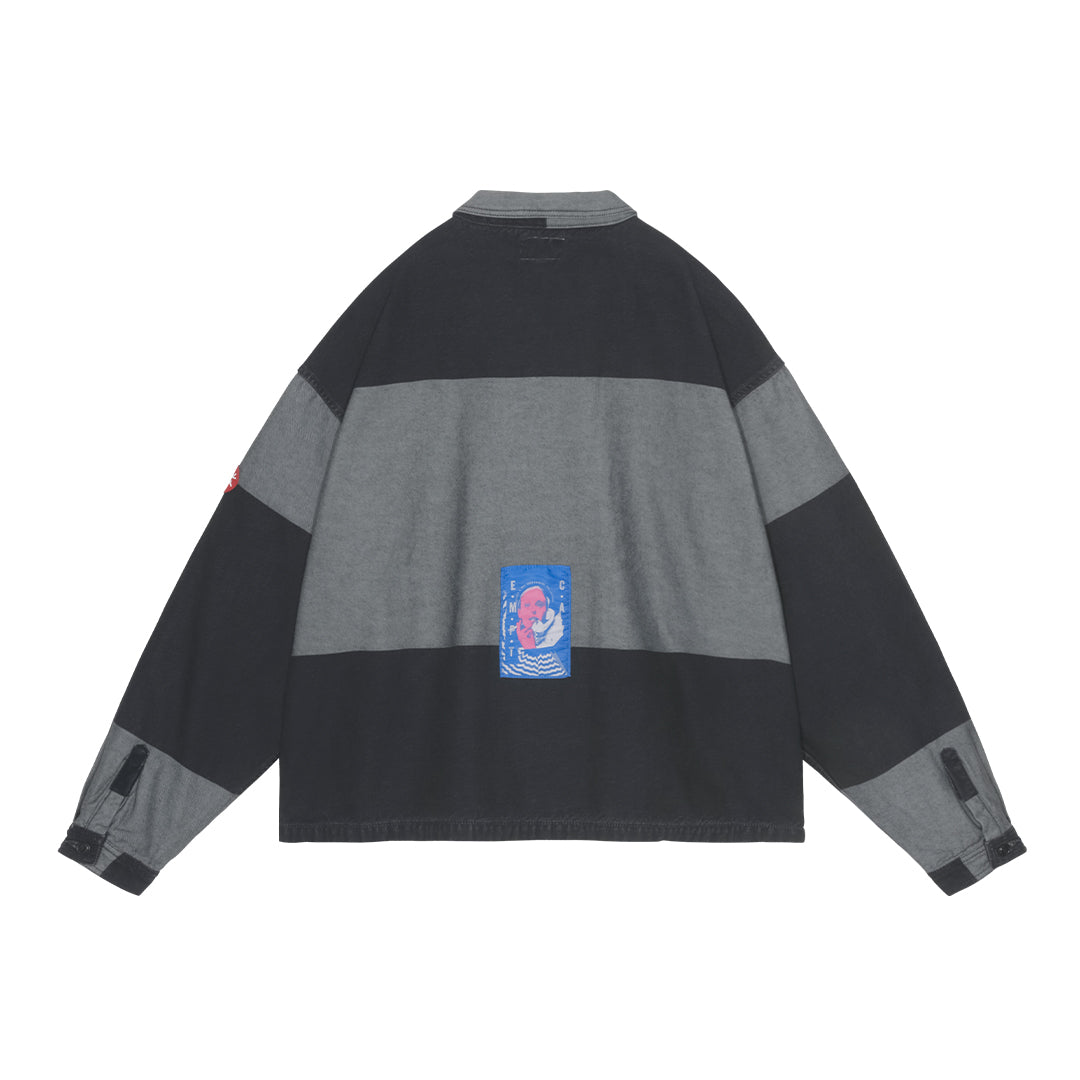OVERDYE STRIPE SHORT SHIRT JACKET(GREY)
