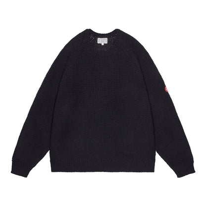 RAGLAN SLEEVE COTTON KNIT (BLACK)